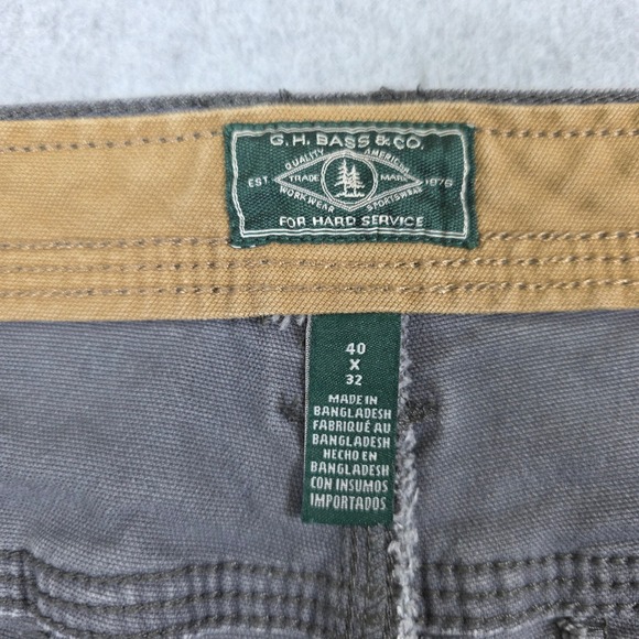 G.H. Bass & Co. Carpenter Pants Mens Size 40x30 Gray Relaxed Fit Utility Casual - Picture 4 of 10